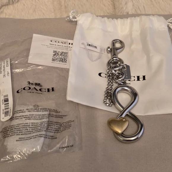 Coach | The Summer I Turned Pretty | Infinity Silver and Gold Keychain Bag Charm - Picture 1 of 16